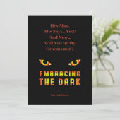 Unique Embracing the Dark Fiery Eyes Groomsmen 招待状 (スタンド正面)