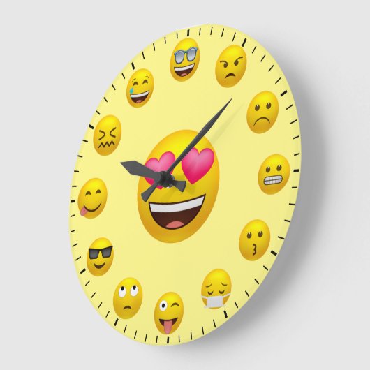 Unique Emoticon Emoji Themed Large Clock ラージ壁時計 (傾斜)