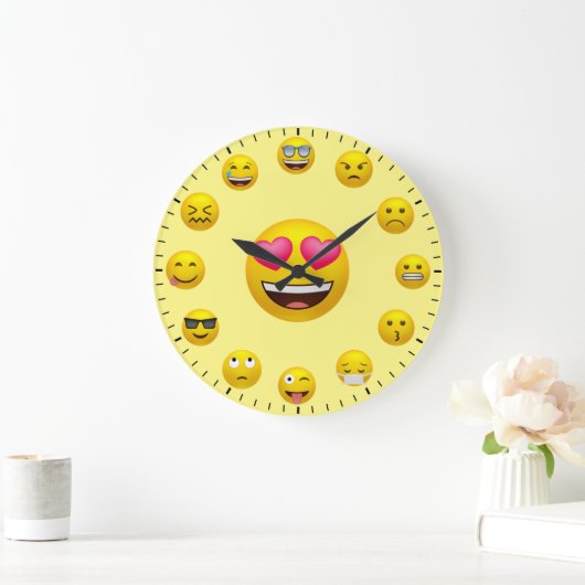 Unique Emoticon Emoji Themed Large Clock ラージ壁時計 (ホーム)