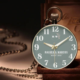 Unique Engagement Gift Custom Monogram Modern  腕時計