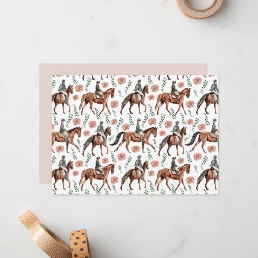 Unique Equestrian Note Card ノートカード (正面/裏面インサイチュ)