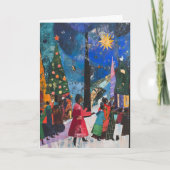 Unique Expressionist Tree Winter Holiday Card シーズンカード (正面)
