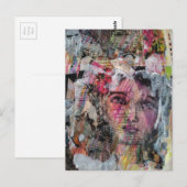 Unique face mixed media collage ポストカード (正面/裏面)