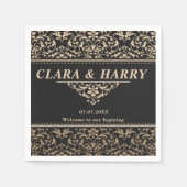 Unique fancy minimalist boho modern wedding  スタンダードカクテルナプキン (正面)