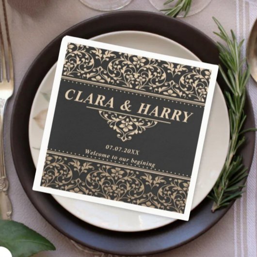 Unique fancy minimalist boho modern wedding  スタンダードカクテルナプキン