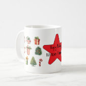 Unique festive  modern christmas holiday  コーヒーマグカップ (正面左)