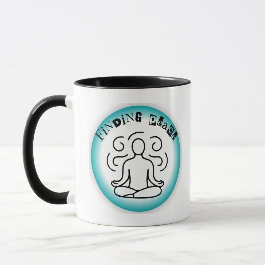 Unique Finding Peace Art Designs - Happy Shopping マグカップ (左)