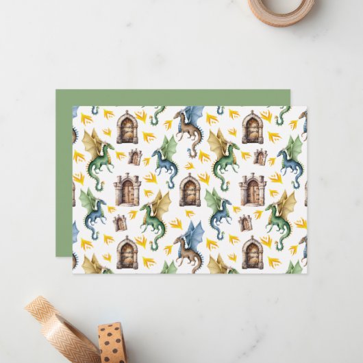 Unique Fire Dragons Note Card ノートカード (正面/裏面インサイチュ)