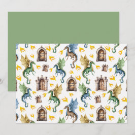 Unique Fire Dragons Note Card ノートカード