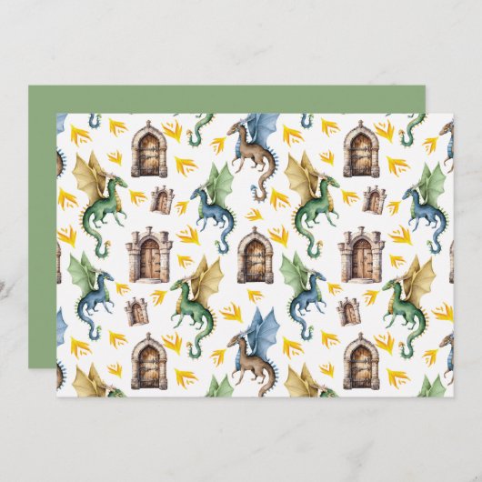 Unique Fire Dragons Note Card ノートカード (正面/裏面)