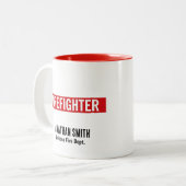Unique Firefighter in Thin Red Line ツートーンマグカップ (正面左)