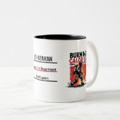 Unique Firefighter or Fireman, Black and Red Funny ツートーンマグカップ (正面右)