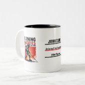 Unique Firefighter or Fireman, Black and Red Funny ツートーンマグカップ (正面左)