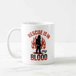 Unique Firefighter or Fireman in Red and Black コーヒーマグカップ