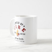 Unique Firefighter or Fireman With Fire Icon コーヒーマグカップ (正面左)