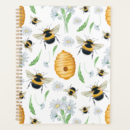 Unique Floral Honey Bees Planner Journal プランナー手帳 (正面)