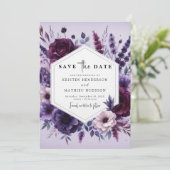  Unique Florals Purple Floral Wedding  セーブザデート (スタンド正面)