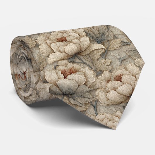 Unique For Him Peonies ネクタイ (ロール)