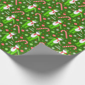 Unique Frog Christmas Holiday Gift ラッピングペーパー (角)
