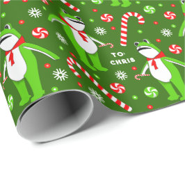 Unique Frog Christmas Holiday Gift ラッピングペーパー