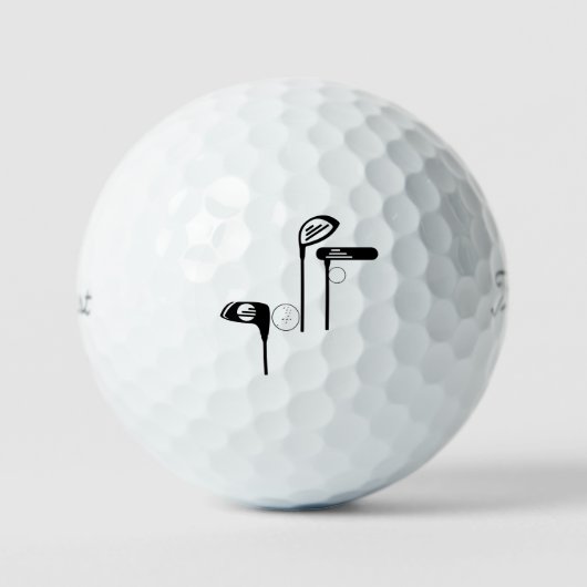 Unique Fun Golf Clubs Ball Typography Golf Ball ゴルフボール (正面)