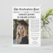 Unique Fun Newspaper Photo Graduation  招待状 (スタンド正面)