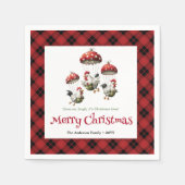 Unique Funny Chickens Editable Custom Name Holiday スタンダードカクテルナプキン (正面)