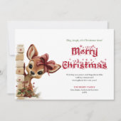 Unique Funny Reindeer Cute Cartoon Greeting Card シーズンカード (正面)