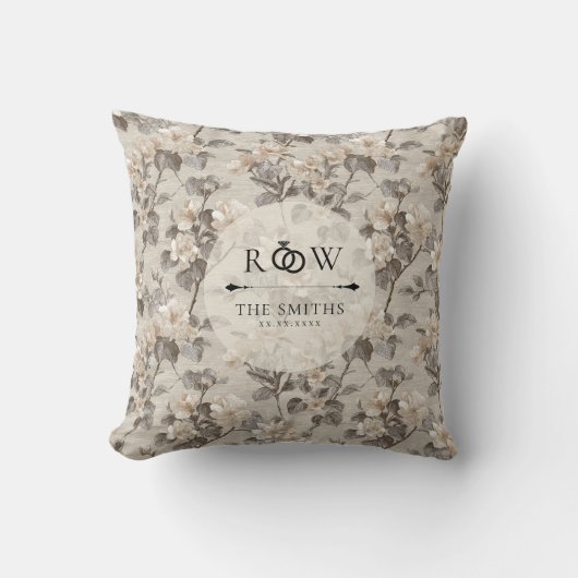 Unique Gardenias Charm Wildflower Wedding クッション (正面)