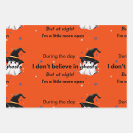 Unique Ghost Wrapping Paper Flat Sheet Set of 3 ラッピングペーパーシート