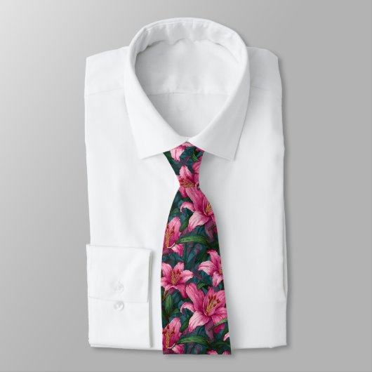 Unique Gifts For Men Lilies Floral ネクタイ (タイ)