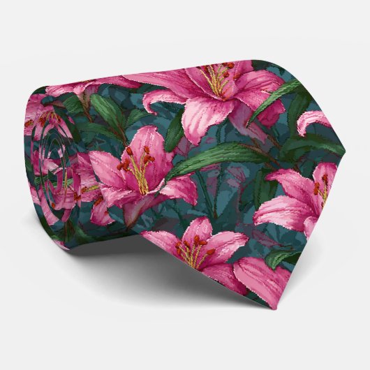 Unique Gifts For Men Lilies Floral ネクタイ (ロール)
