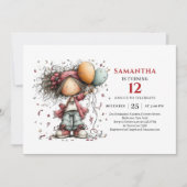 Unique Girl Birthday Invitation Trendy Party Ideas 招待状 (正面)