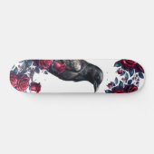 Unique Girly Black Raven & Red Roses Skate Deck スケートボード (横)
