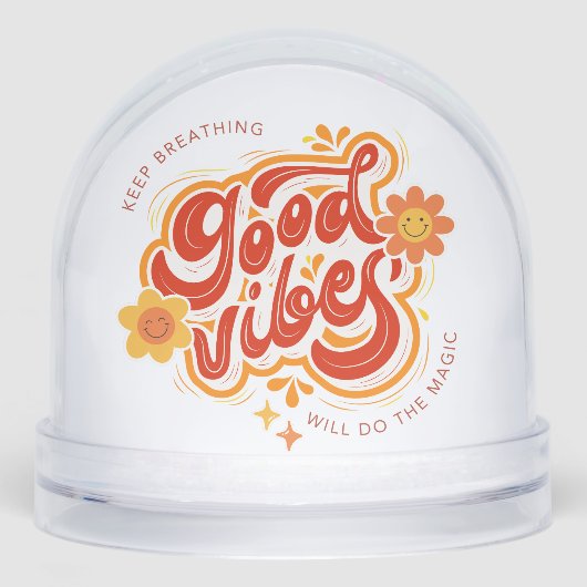 Unique Good Vibes Collectible Snow Globe (正面)