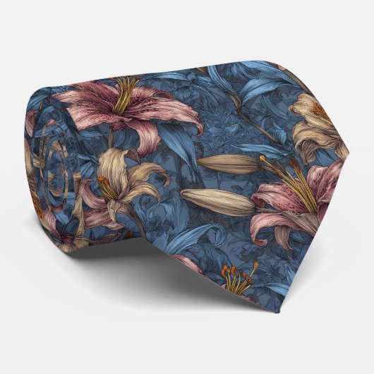 Unique Groomsman Gift Lilies ネクタイ (ロール)