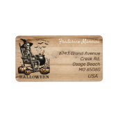 Unique Halloween theme skeleton custom address ラベル (正面)
