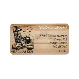 Unique Halloween theme skeleton custom address ラベル