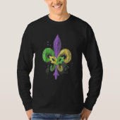 Unique Hand Drawn Fluer De Lis Mardi Gras Carnival Tシャツ (正面)