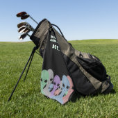 Unique Hand Drawn Multi Coloured Aliens  ゴルフタオル (グリーン)