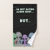Unique Hand Drawn Multi Coloured Aliens バスタオルセット (ハンドタオル)