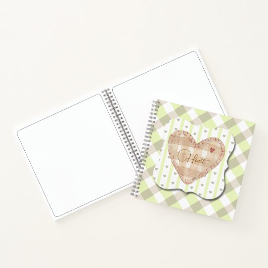 Unique heart shap with shadow effect Green pattern ノートブック (内部)