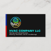 Unique Heating & Cooling ロゴ | ブラックHVAC会社 名刺 (正面)