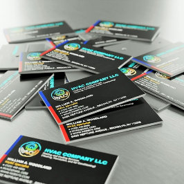 Unique Heating & Cooling Company Logo Slogan HVAC  マグネット名刺