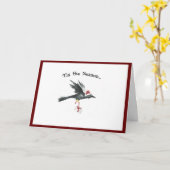 Unique holiday card with Raven カード (黄色い花)