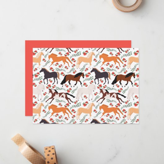 Unique Horse Note Card ノートカード (正面/裏面インサイチュ)