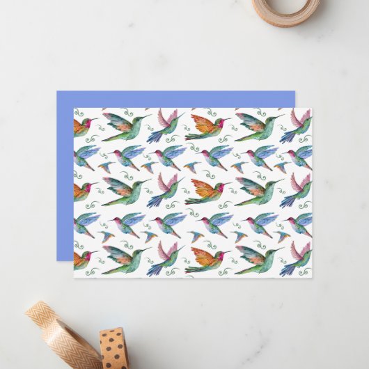 Unique Hummingbird Note Card ノートカード (正面/裏面インサイチュ)