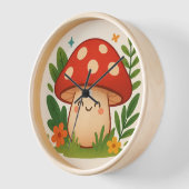 Unique Illustrated Mushroom Home Decor Clock 壁時計 (傾斜)