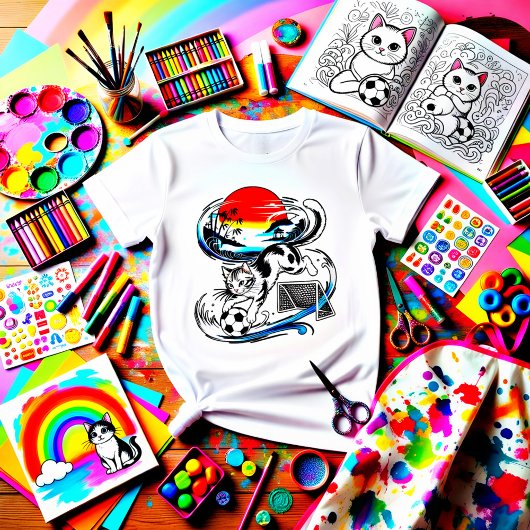 Unique Japanese Soccer Cat Gift for Anime & Footba Tシャツ