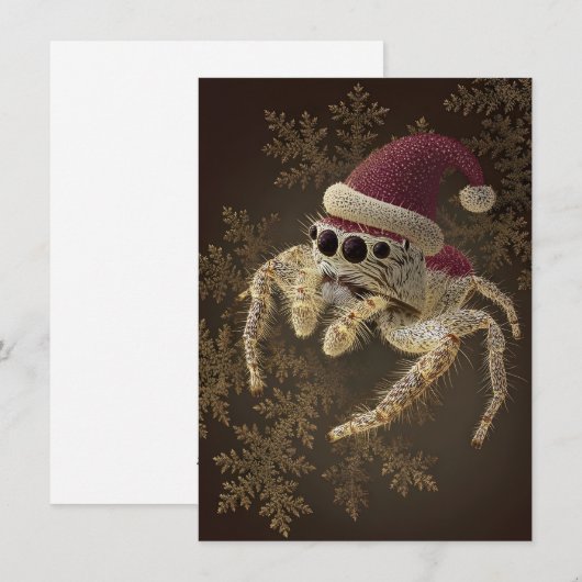 Unique Jumping Spider Christmas Cards シーズンカード (正面/裏面)